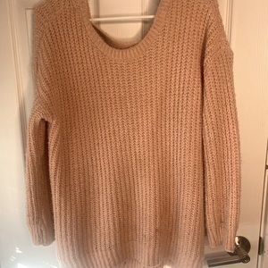 Light pink oversized knit sweater